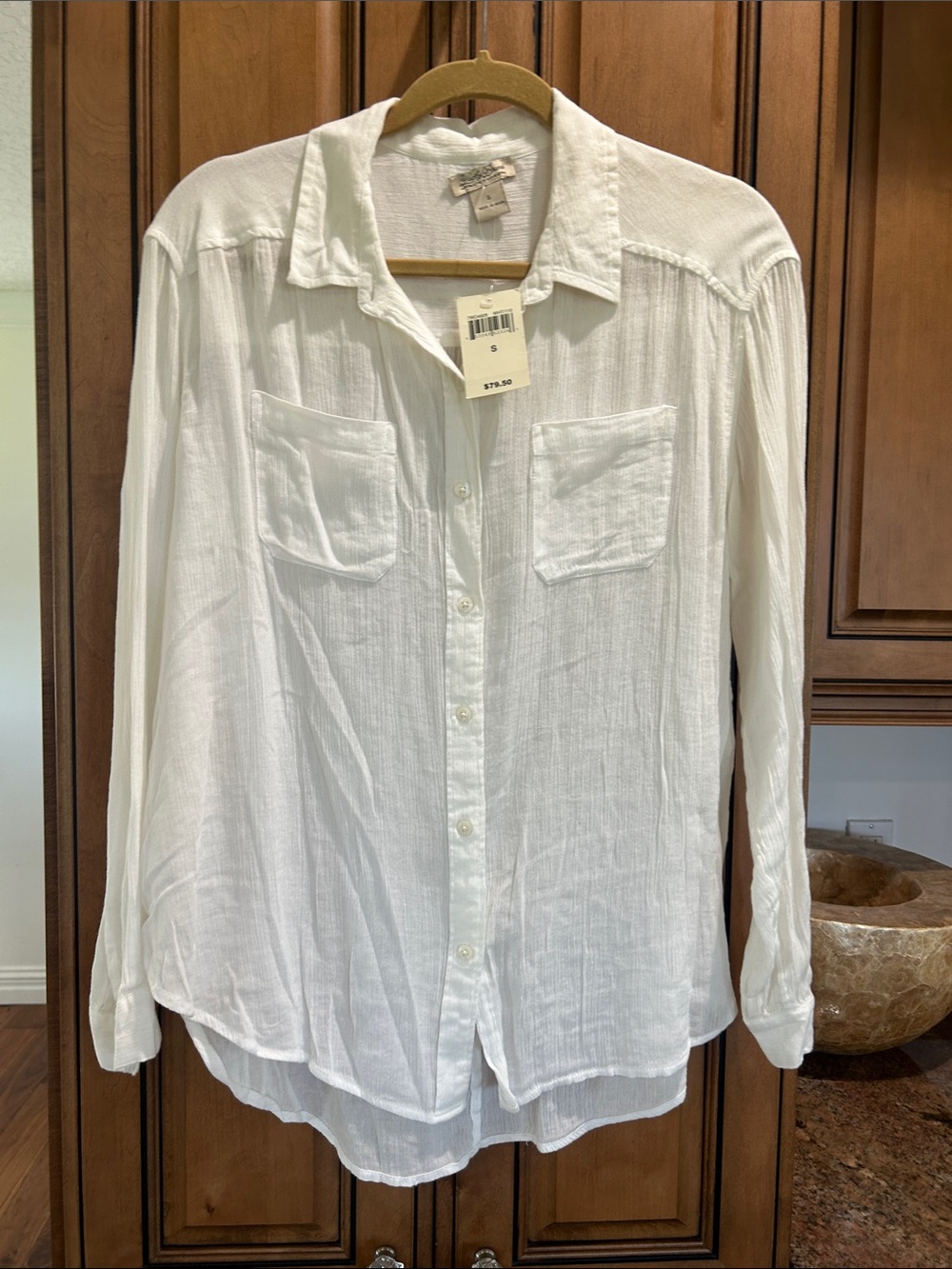 Lucky Brand White Button-Down Shirt